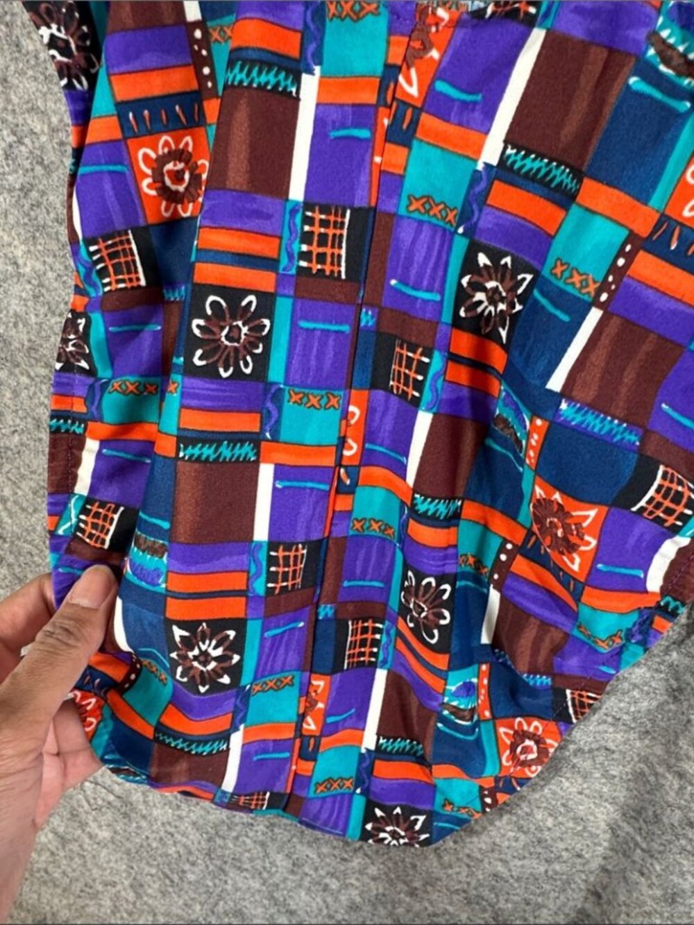 Vintage Geometric Print Large One Piece Swimsuit Retro Festival Beach Boho - Picture 11 of 16